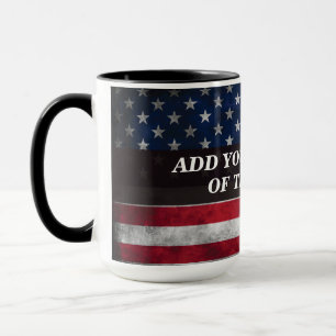 Fügen Sie Ihren Text auf der amerikanischen Flagge Tasse