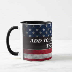Fügen Sie Ihren Text auf der amerikanischen Flagge Tasse