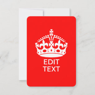 Fügen Sie Ihren Text BEHALTEN CALM CROWN auf Red C