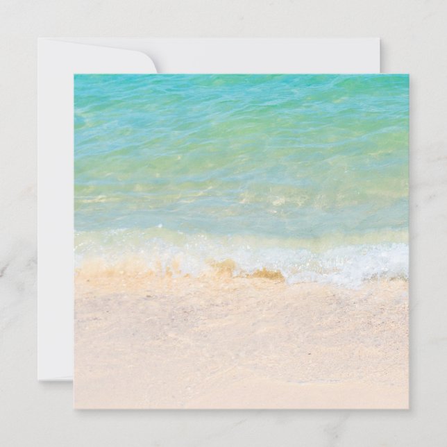 Fügen Sie Ihren Text Blue Sea Waves Seaside Sand h Mitteilungskarte (Vorderseite)