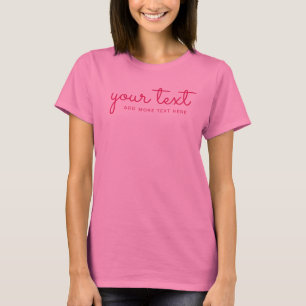 Fügen Sie Ihren Text Damen Moderne Rosa Elegante V T-Shirt