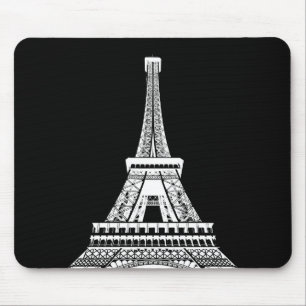 Fügen Sie Ihren Text ein B&W Pop Art Eiffel Tower Mousepad