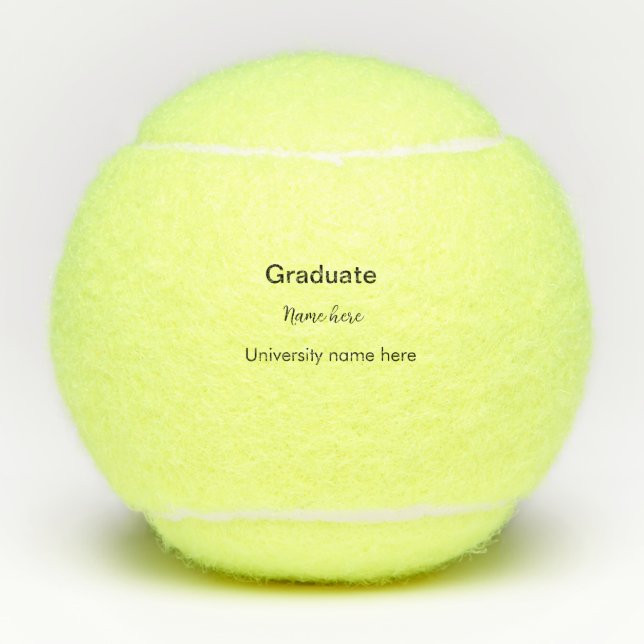 Fügen Sie Ihren Text einfachen Absolvent hinzufüge Tennisbälle (Vorderseite)