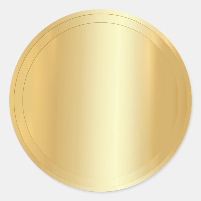Fügen Sie Ihren Text Gold Look Elegante Vorlage Bl Runder Aufkleber (Vorderseite)