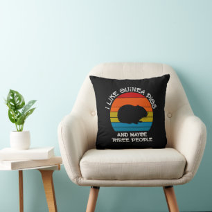 Fügen Sie Ihren Text, Guinea Pig auf Red Blue Suns Kissen