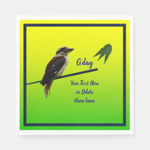 Fügen Sie Ihren Text hinzu, Kookaburra Australia D Serviette