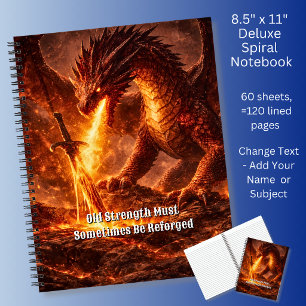 Fügen Sie Ihren Text hinzu Name Feuerdrache mit Sc Notizbuch