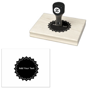 Fügen Sie Ihren Text Holzgriff Jet Black Horizonta Gummistempel