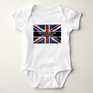 Fügen Sie Ihren Text in englischer Flagge Throw Pi Baby Strampler