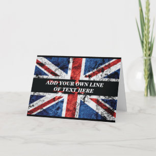 Fügen Sie Ihren Text in englischer Flagge Throw Pi Feiertagskarte