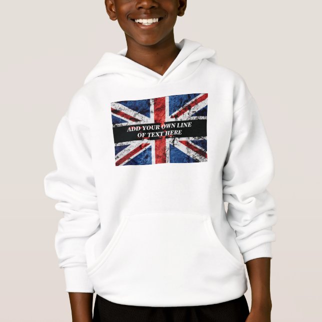 Fügen Sie Ihren Text in englischer Flagge Throw Pi Hoodie (Vorderseite)