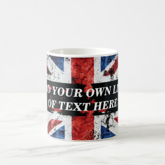 Fügen Sie Ihren Text in englischer Flagge Throw Pi Kaffeetasse