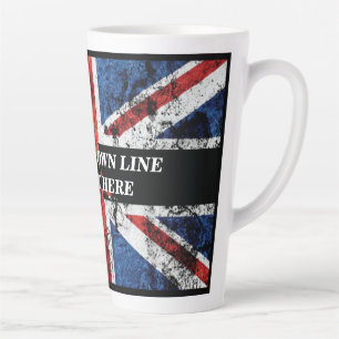 Fügen Sie Ihren Text in englischer Flagge Throw Pi Milchtasse