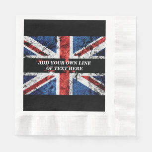 Fügen Sie Ihren Text in englischer Flagge Throw Pi Serviette