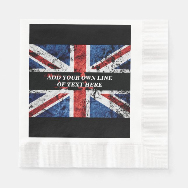 Fügen Sie Ihren Text in englischer Flagge Throw Pi Serviette (Vorderseite)