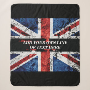 Fügen Sie Ihren Text in englischer Flagge Throw Pi Sherpadecke