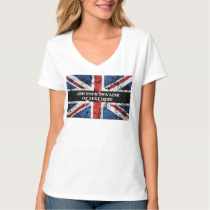 Fügen Sie Ihren Text in englischer Flagge Throw Pi T-Shirt