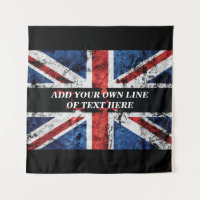 Fügen Sie Ihren Text in englischer Flagge Throw Pi