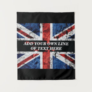 Fügen Sie Ihren Text in englischer Flagge Throw Pi Wandteppich