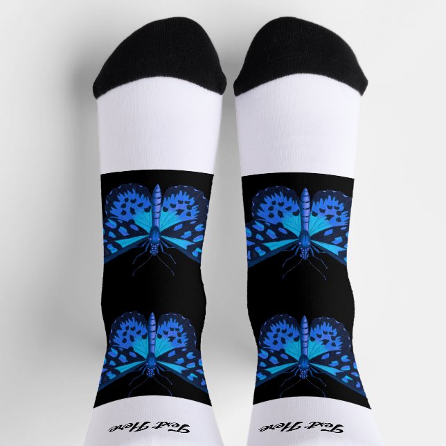 Fügen Sie Ihren Text lieblich Schmetterling gedruc Socken (Oben)