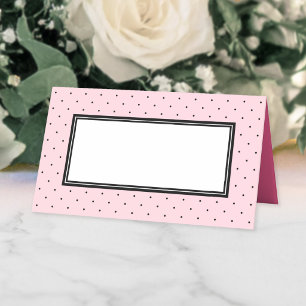 Fügen Sie Ihren Text Modern Pink und schwarze Punk Platzkarte