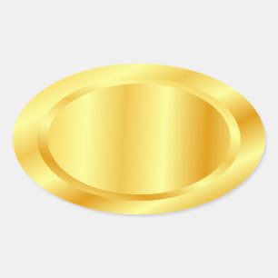 Fügen Sie Ihren Text Monogramm Faux Gold Leere Vor Ovaler Aufkleber