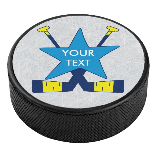 Fügen Sie Ihren Text oder Nummer Eishockey Goalie  Puck (3/4)