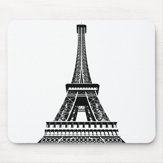 Fügen Sie Ihren Text Pop Art Eiffel Tower Paris Fr Mousepad (Vorne)
