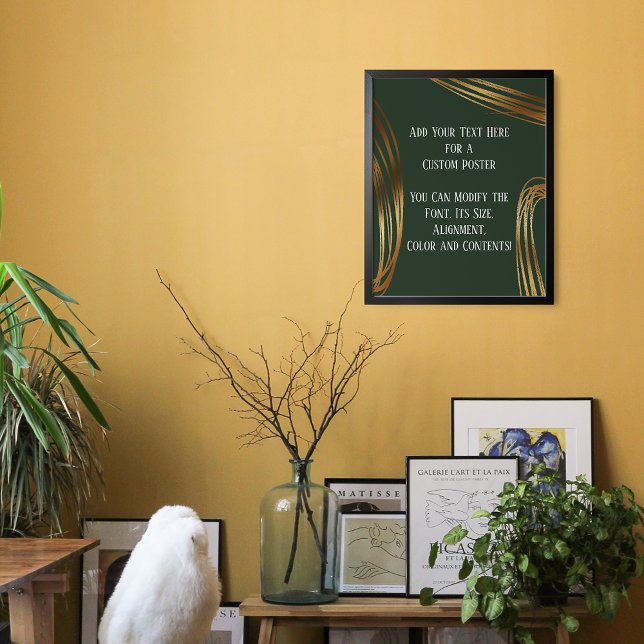 Fügen Sie Ihren Text Scribbled Gold Ovals Evergree Poster (Von Creator hochgeladen)