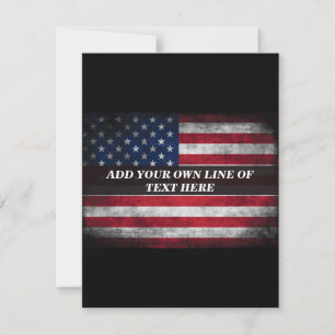 Fügen Sie Ihren Text unter amerikanischer Flagge h Ankündigung