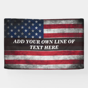 Fügen Sie Ihren Text unter amerikanischer Flagge h Banner