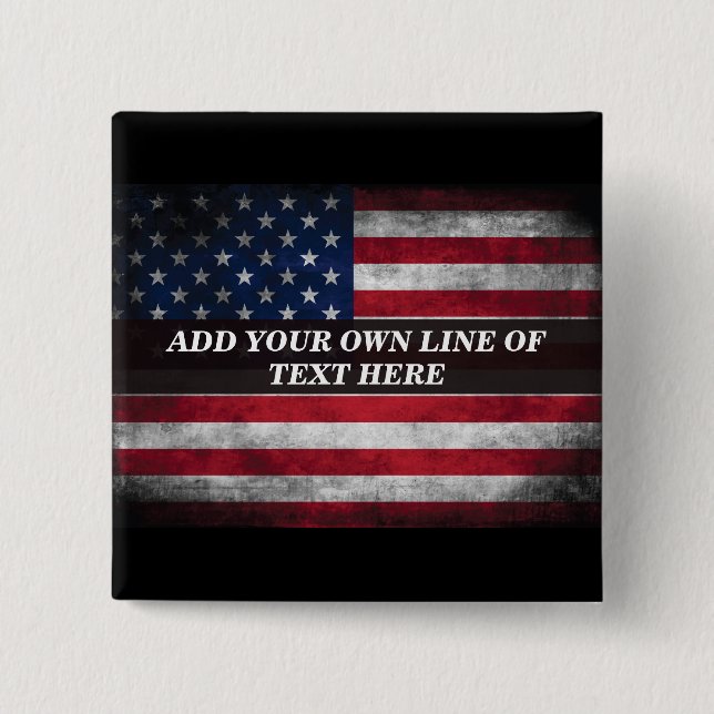 Fügen Sie Ihren Text unter amerikanischer Flagge h Button (Vorderseite)