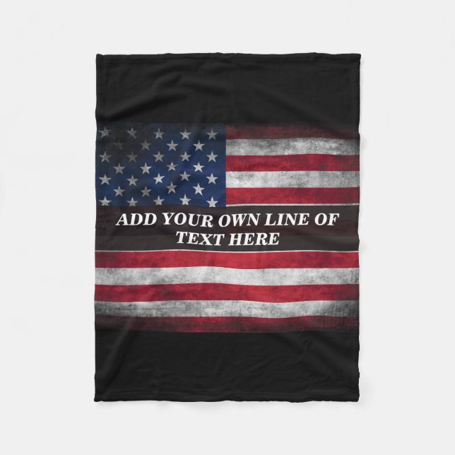 Fügen Sie Ihren Text unter amerikanischer Flagge h Fleecedecke (Vorderseite)