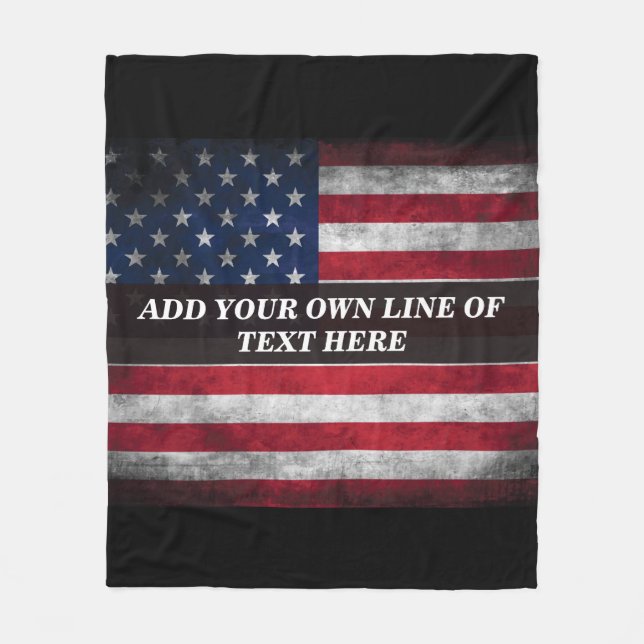 Fügen Sie Ihren Text unter amerikanischer Flagge h Fleecedecke (Vorderseite)