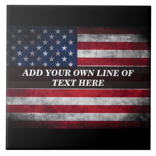 Fügen Sie Ihren Text unter amerikanischer Flagge h Fliese (Vorderseite)