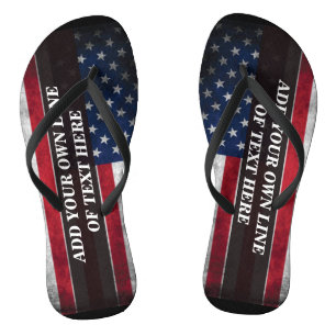 Fügen Sie Ihren Text unter amerikanischer Flagge h Flip Flops