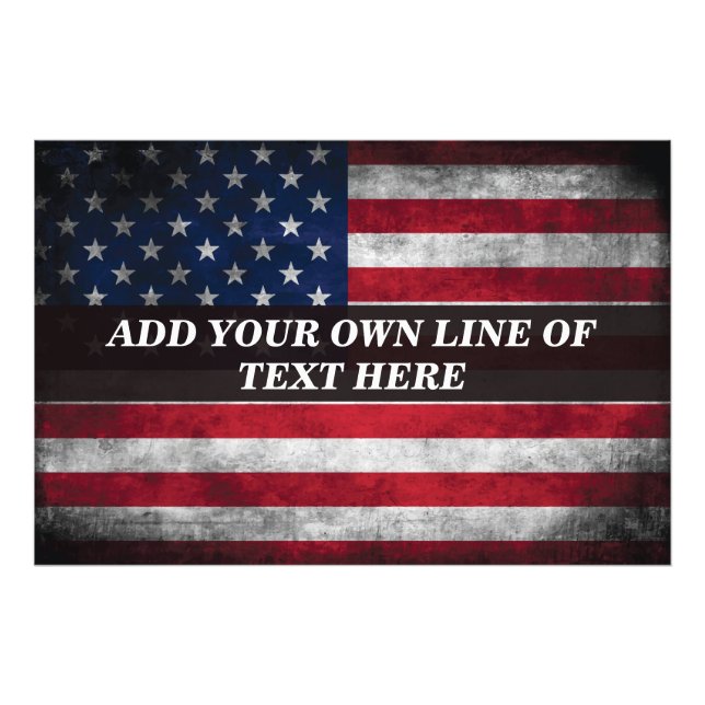 Fügen Sie Ihren Text unter amerikanischer Flagge h Fotodruck (Vorne)