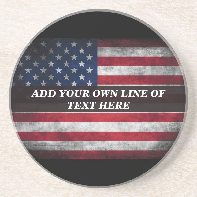 Fügen Sie Ihren Text unter amerikanischer Flagge h Getränkeuntersetzer (Vorne)
