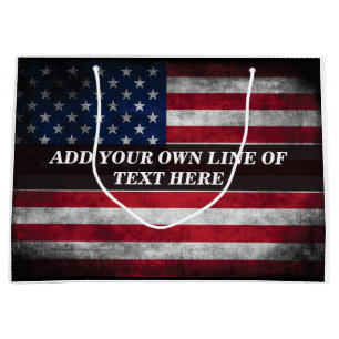 Fügen Sie Ihren Text unter amerikanischer Flagge h Große Geschenktüte