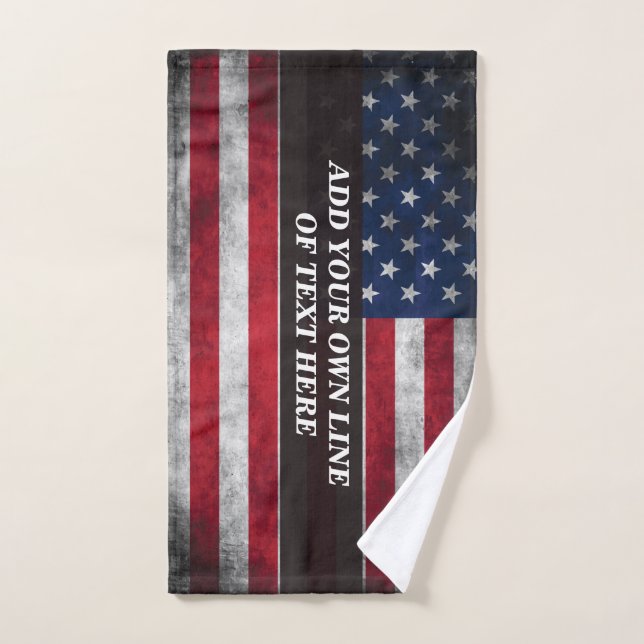 Fügen Sie Ihren Text unter amerikanischer Flagge h Handtuch (Handtuch)