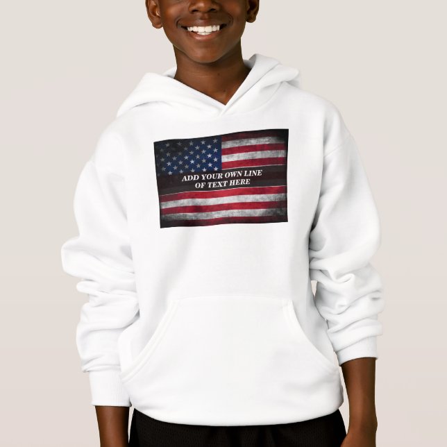 Fügen Sie Ihren Text unter amerikanischer Flagge h Hoodie (Vorderseite)