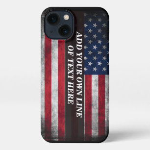 Fügen Sie Ihren Text unter amerikanischer Flagge h iPhone Hülle