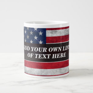 Fügen Sie Ihren Text unter amerikanischer Flagge h Jumbo-Tasse