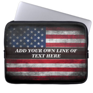 Fügen Sie Ihren Text unter amerikanischer Flagge h Laptopschutzhülle