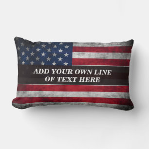 Fügen Sie Ihren Text unter amerikanischer Flagge h Lendenkissen