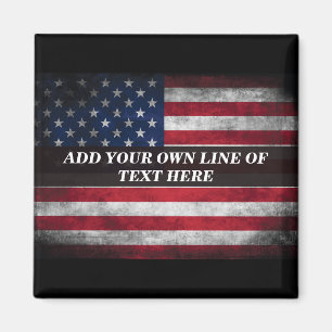 Fügen Sie Ihren Text unter amerikanischer Flagge h Magnet