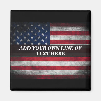 Fügen Sie Ihren Text unter amerikanischer Flagge h Magnet