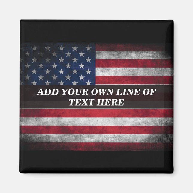 Fügen Sie Ihren Text unter amerikanischer Flagge h Magnet (Vorne)