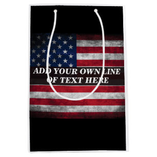 Fügen Sie Ihren Text unter amerikanischer Flagge h Mittlere Geschenktüte