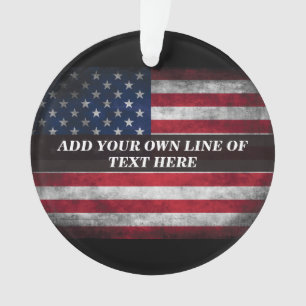 Fügen Sie Ihren Text unter amerikanischer Flagge h Ornament